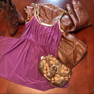 Purple Couture Dress w/Rainbow Straps
